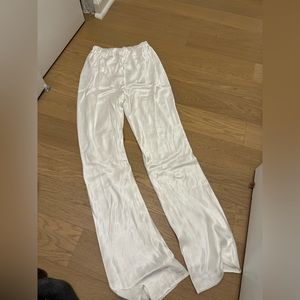 Dissh white satin pants